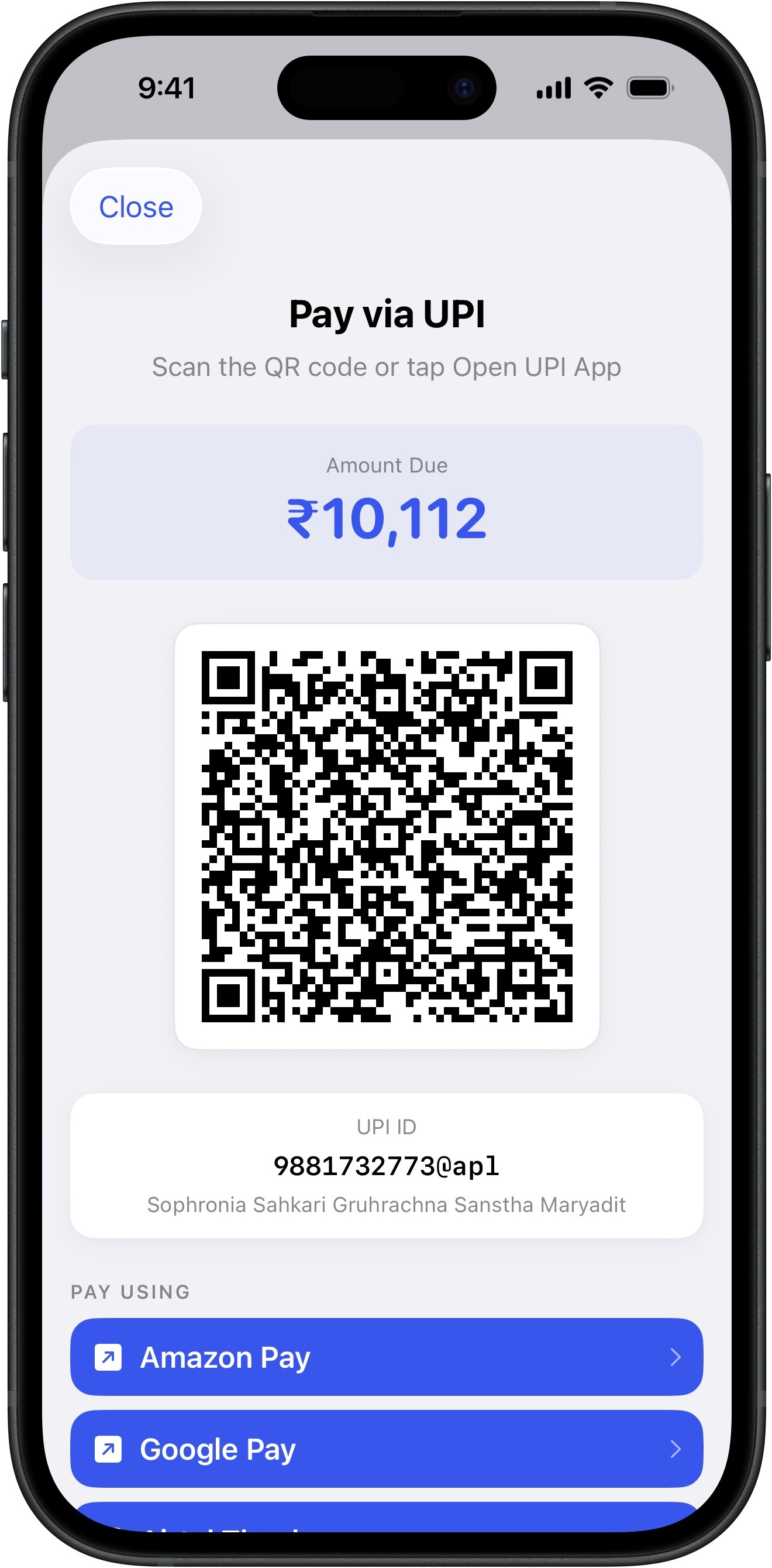 Pay via UPI